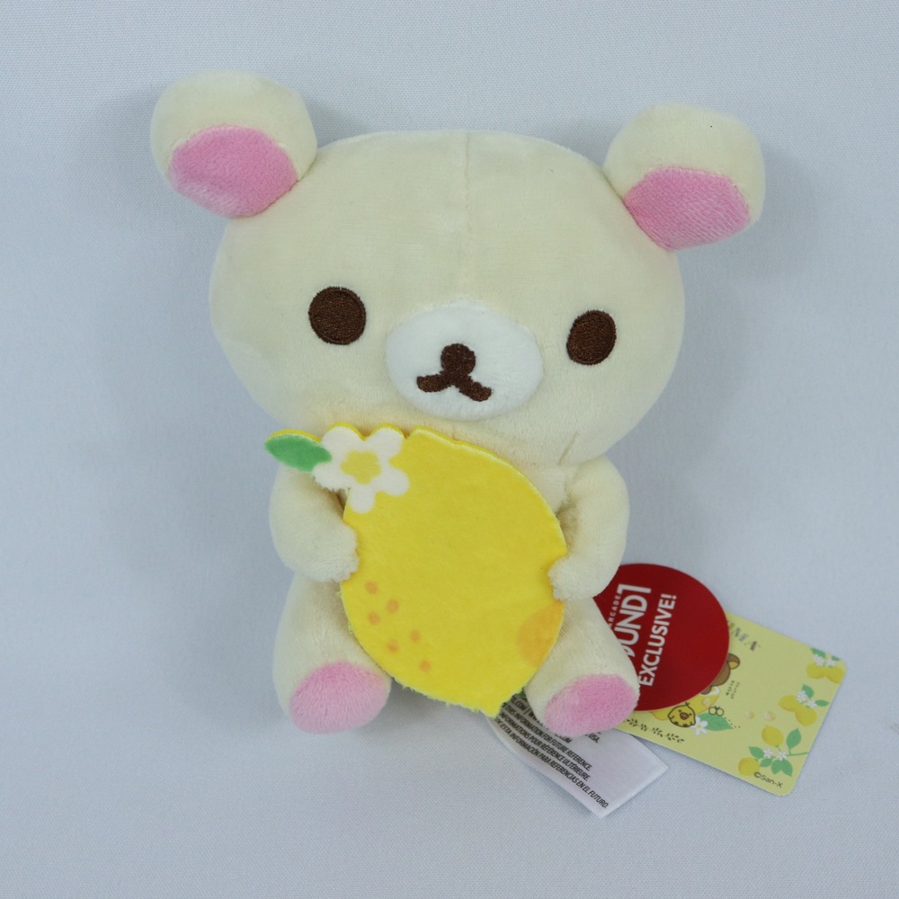 San-X Rilakkuma Korilakkuma Yellow Lemon Plush‎ Toy Round 1 Exclusive 6" NWT